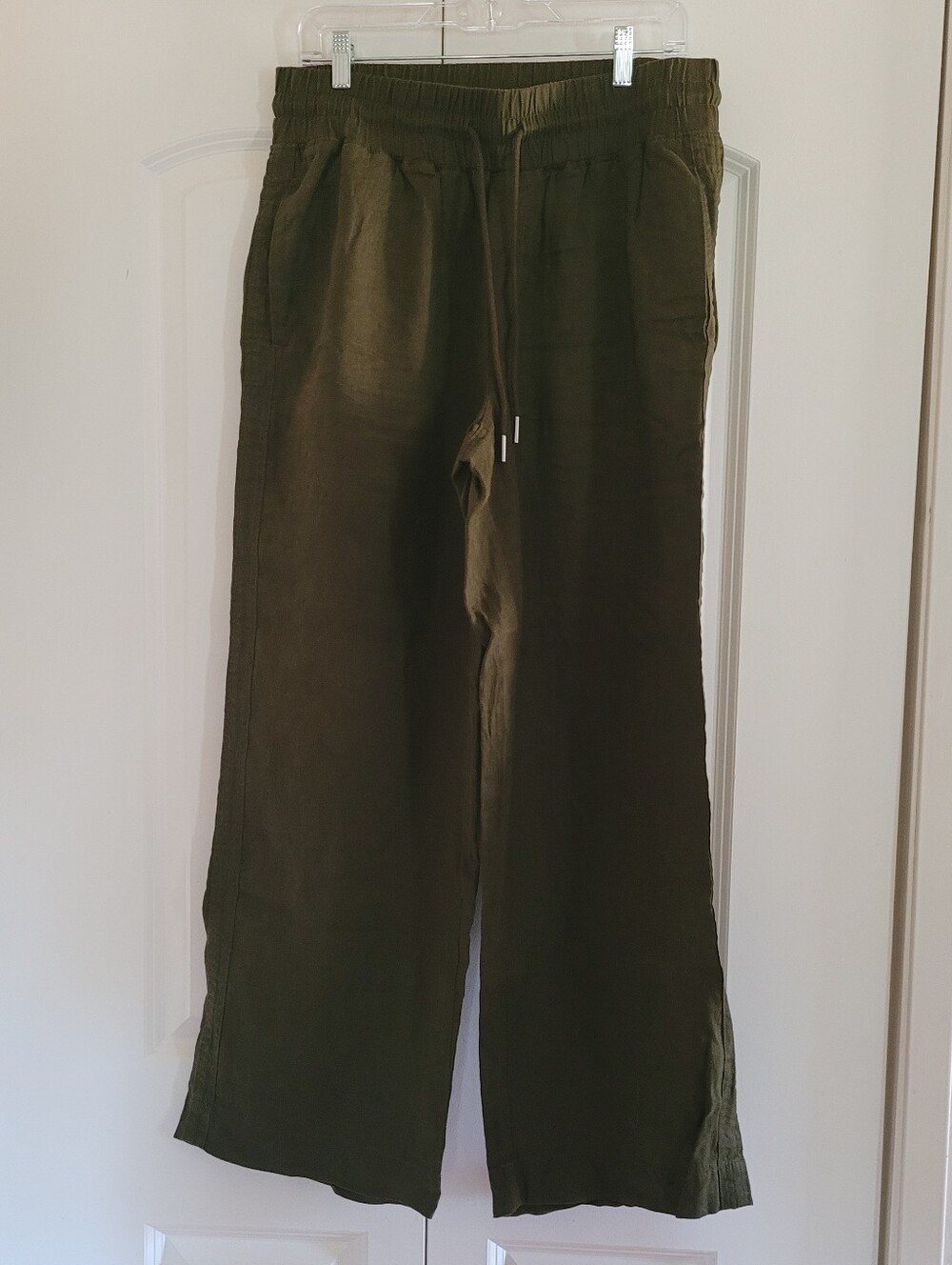 Quince Relaxed Olive Drawstring Linen Blend Pants. Never Worn. - Picture 2 of 7